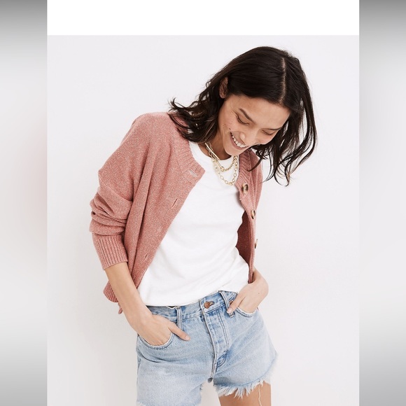 Madewell Button Fly Raw Hem Relaxed Denim Shorts in Cedarcroft Wash Sz 29 - Picture 5 of 14